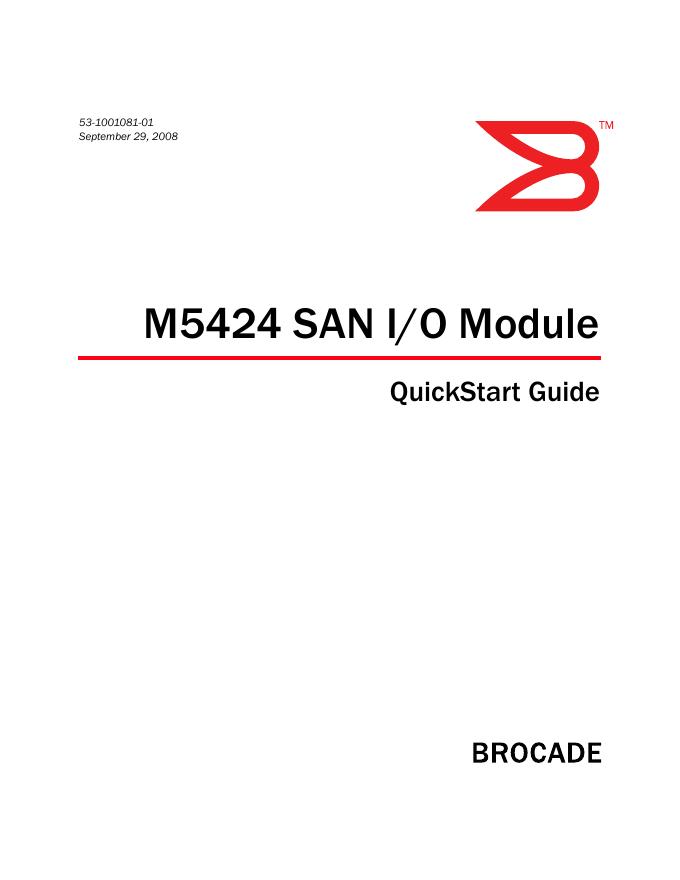 M5424 SAN I/O 模块快速<em>入门</em>指南 海报