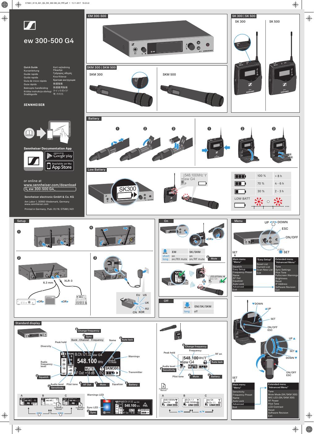 Sennheiser ew 300-500 G4 快速<em>入门</em>指南 海报