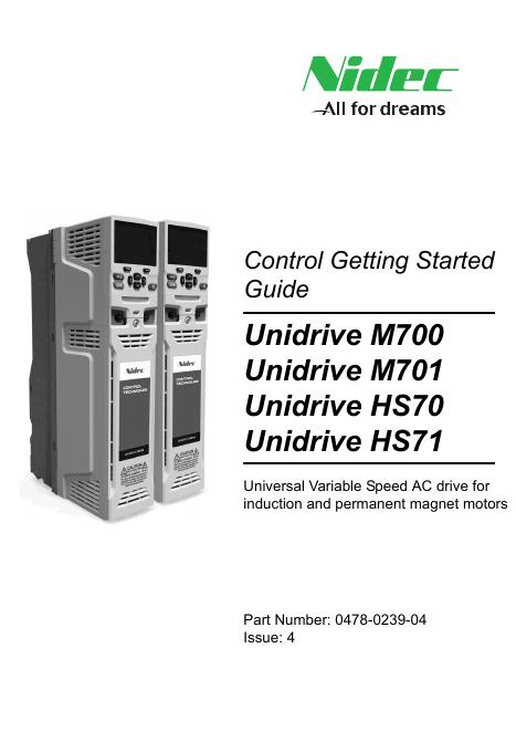 Unidrive M700/M701/Unidrive HS70/HS71控制<em>入门</em>指南 海报