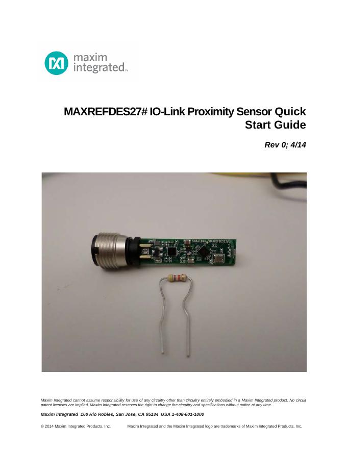MAXREFDES27#IO-Link 接近传感器快速<em>入门</em>指南 海报