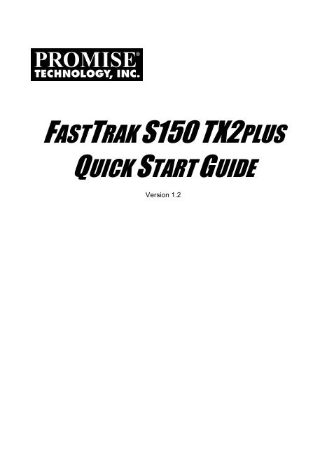 FASTTRAK S150 TX2PLUS快速<em>入门</em>指南 海报