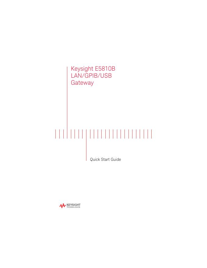 Keysight E5810B LAN/GPIB/USB网关快速<em>入门</em>指南 海报