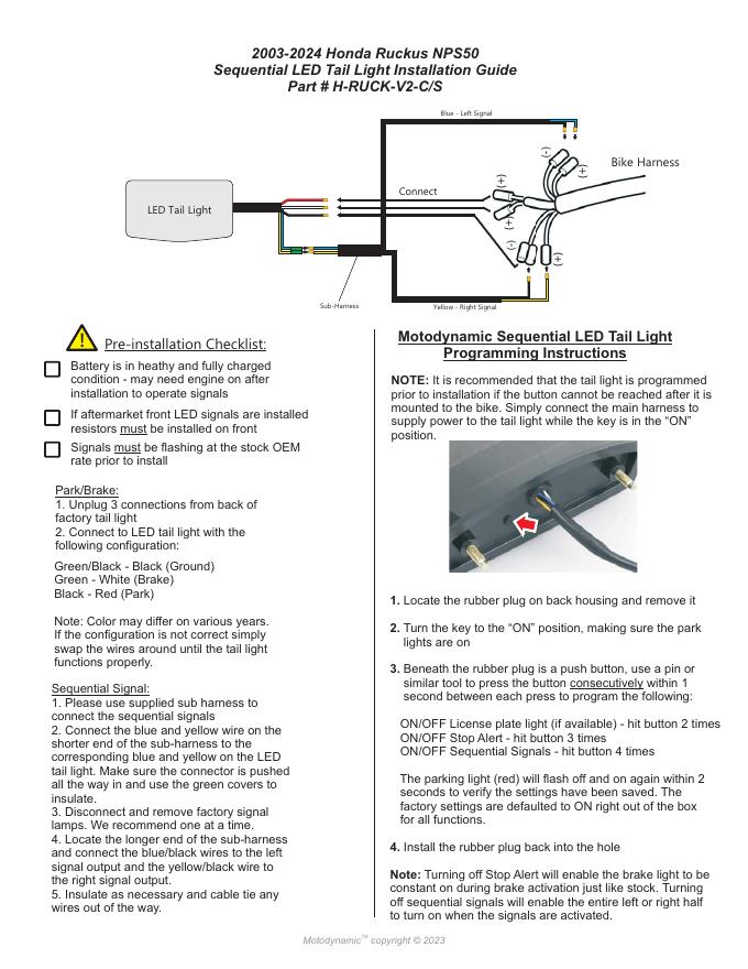 本田Ruckus NPS50序列<em>LED</em>尾灯安装指南 海报