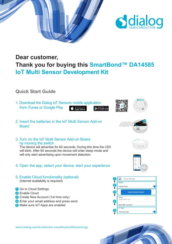 DA14585 IoT Multi Sensor Development Kit 快速<em>入门</em>指南 海报