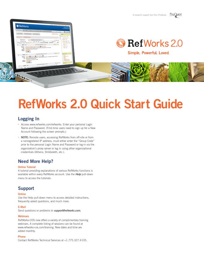 RefWorks 2.0 快速<em>入门</em>指南 海报