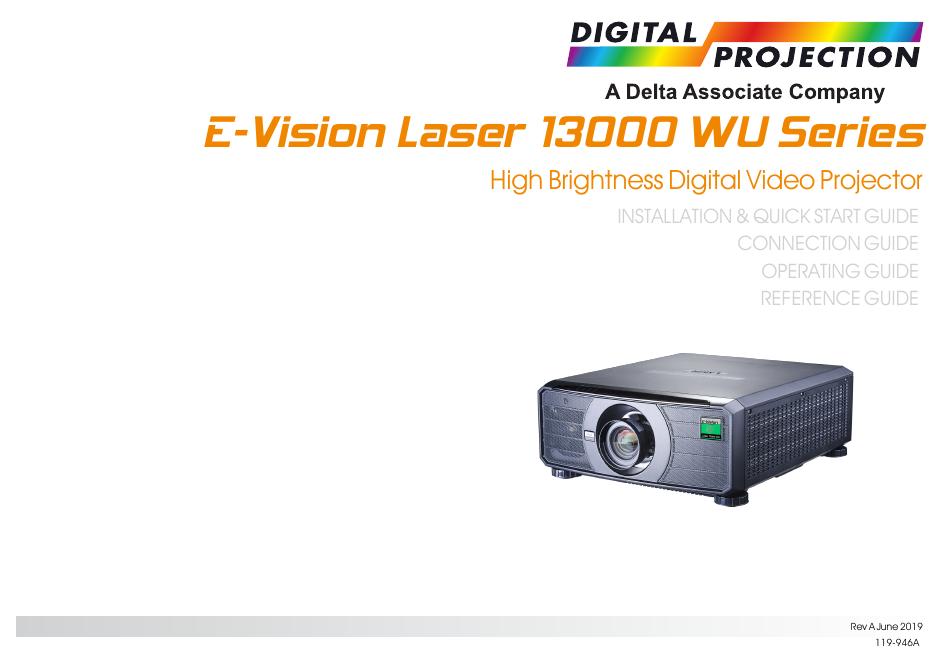 E-Vision Laser 13000 WU Series高亮度数字视频投影仪安装和快速<em>入门</em>指南 海报