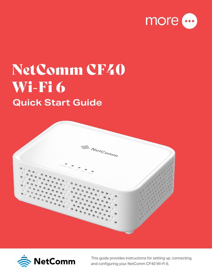 NetComm CF40 Wi-Fi 6 快速<em>入门</em>指南 海报