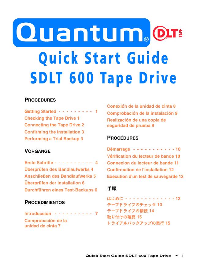 SDLT 600 磁带驱动器快速<em>入门</em>指南 海报