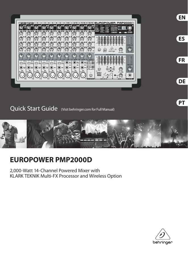 Behringer PMP2000D快速<em>入门</em>指南 海报
