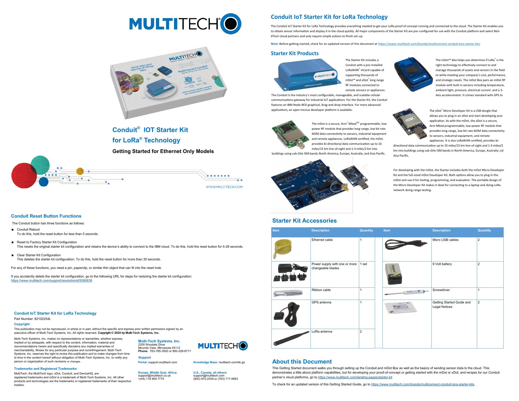 Conduit® IOT Starter Kit for LoRa® Technology 以太网版<em>入门</em>指南 海报