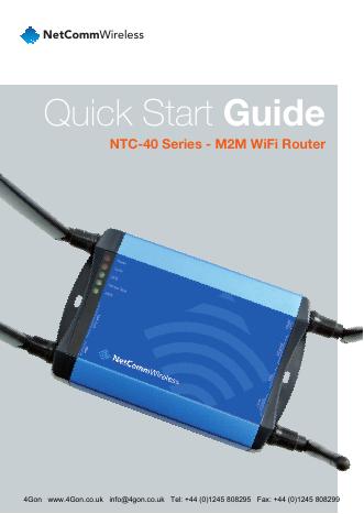 NetComm Wireless NTC-40 系列 M2M WiFi 路由器快速<em>入门</em>指南 海报