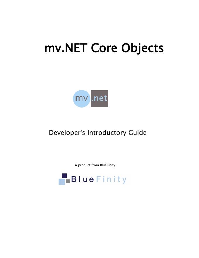 mv.NET Core Objects 开发人员<em>入门</em>指南 海报