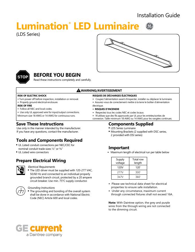 照明 ® <em>LED</em> 灯具(LDS 系列)安装指南 海报