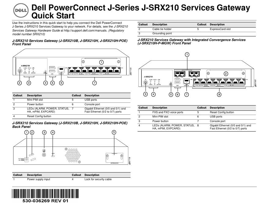 戴尔PowerConnect J系列J-SRX210服务网关快速<em>入门</em>指南 海报