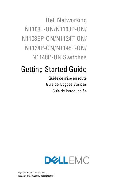 戴尔网络N1108T-ON/N1108P-ON/N1108EP-ON/N1124T-ON/N1124P-ON/N1148T-ON/N1148P-ON交换机<em>入门</em>指南 海报