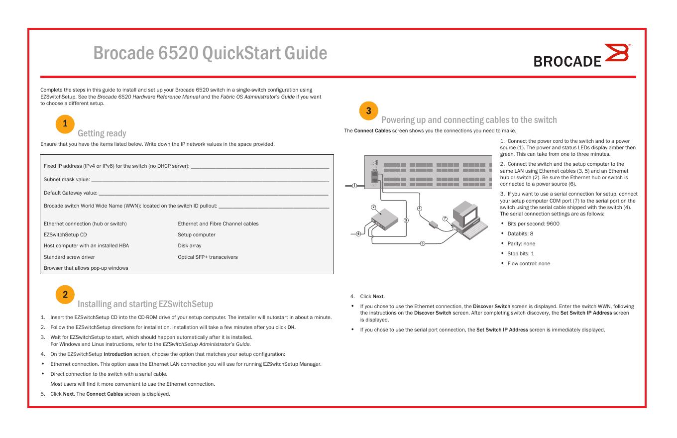 Brocade 6520 快速<em>入门</em>指南 海报