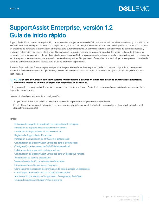 SupportAssist Enterprise快速<em>入门</em>指南 海报