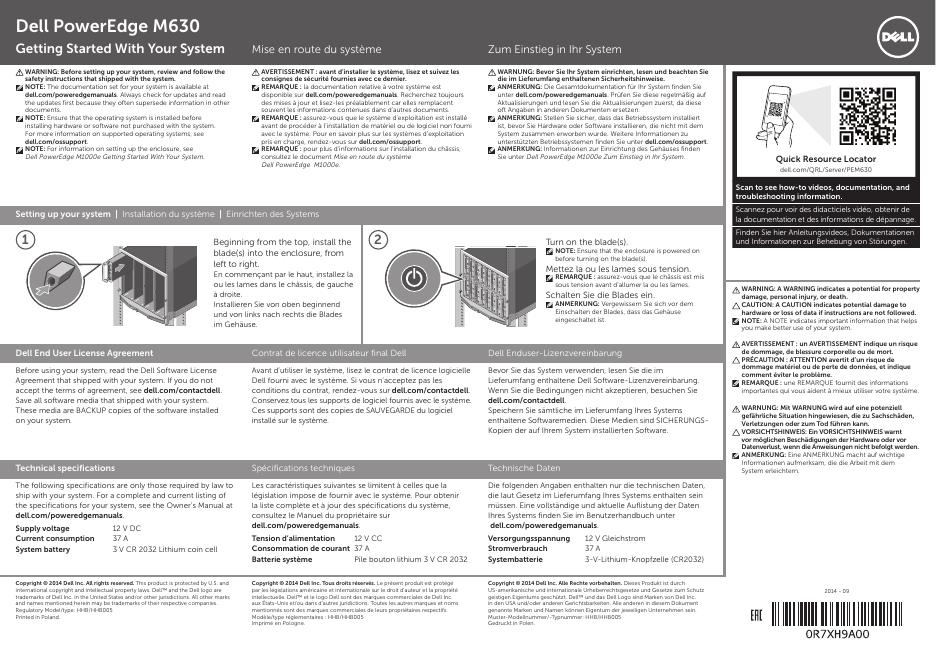 戴尔易安信M630刀片式服务器快速<em>入门</em>指南 海报