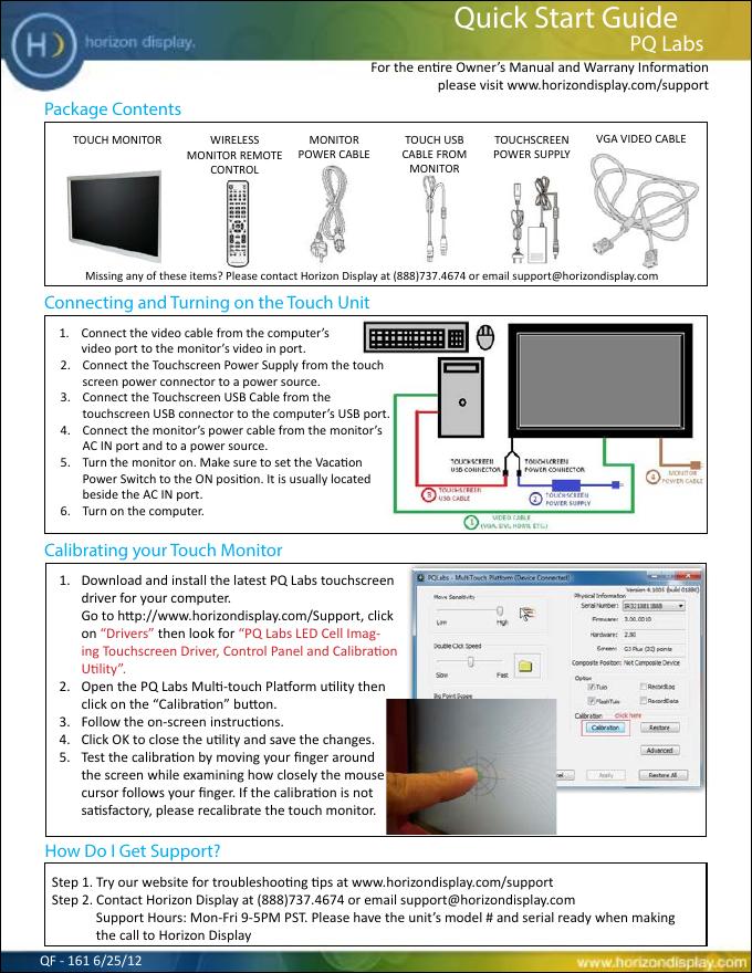 PQ Labs 显示器产品快速<em>入门</em>指南 海报