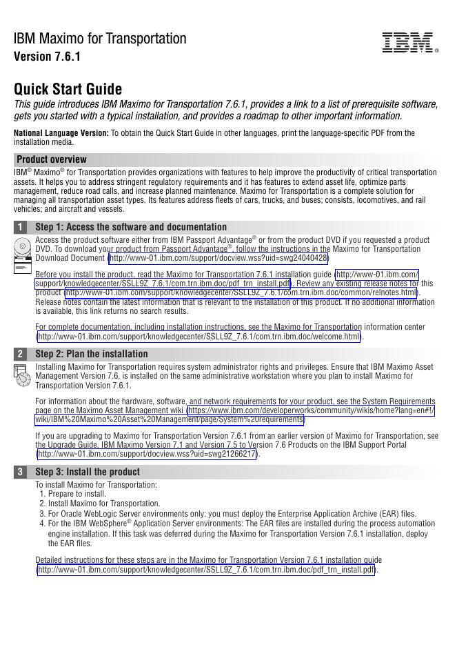 IBM Maximo for Transportation 7.6.1快速<em>入门</em>指南 海报