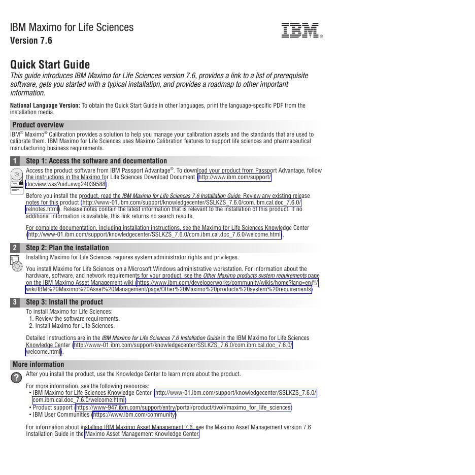 IBM Maximo for Life Sciences 7.6快速<em>入门</em>指南 海报