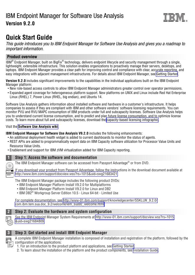 IBM Endpoint Manager 软件使用分析版 9.2.0 快速<em>入门</em>指南 海报