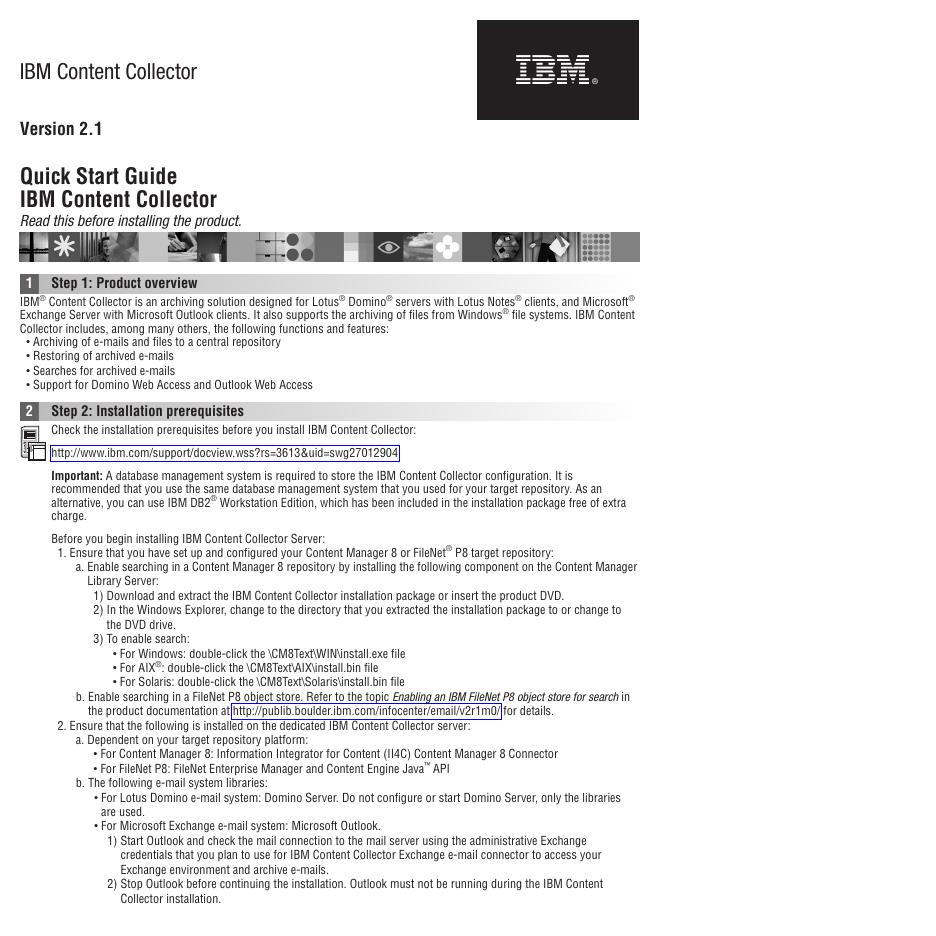 IBM Content Collector V2.1 快速<em>入门</em>指南 海报