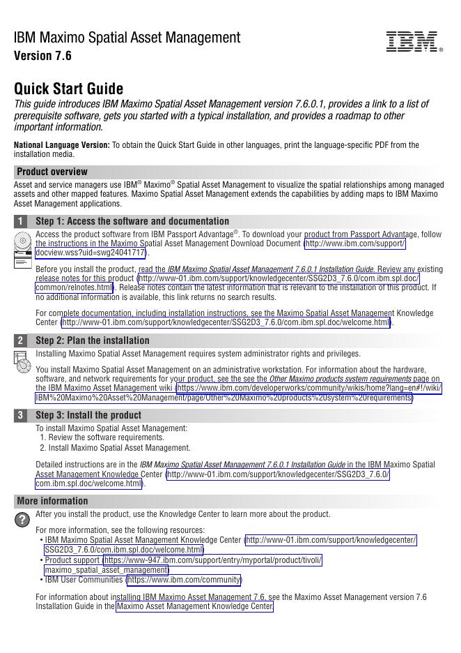 IBM Maximo Spatial Asset Management 7.6.0.1快速<em>入门</em>指南 海报
