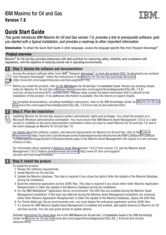 IBM Maximo for Oil and Gas 7.6快速<em>入门</em>指南 海报