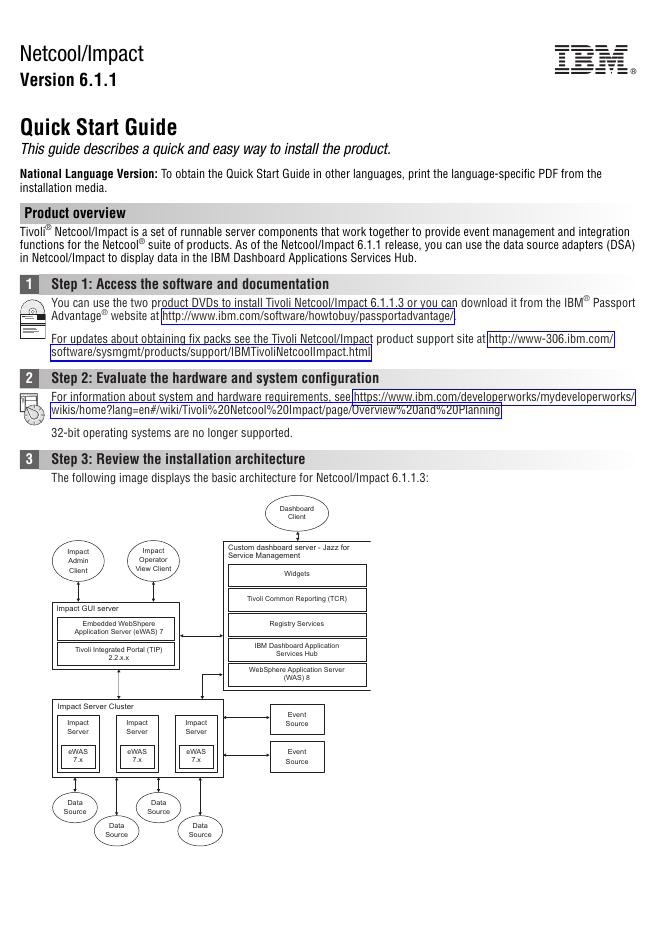Netcool/Impact 6.1.1快速<em>入门</em>指南 海报