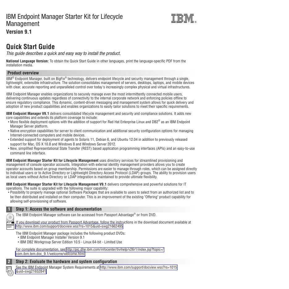 IBM Endpoint Manager Starter Kit for Lifecycle Management 9.1快速<em>入门</em>指南 海报