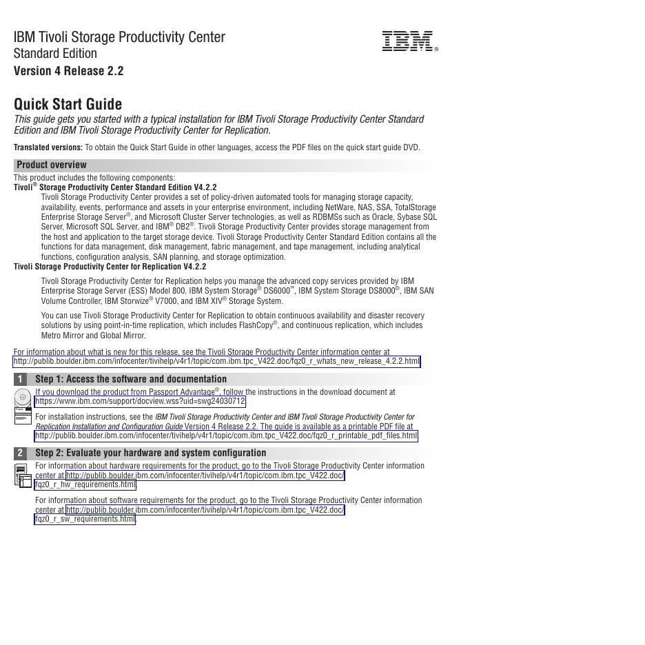 IBM Tivoli Storage Productivity Center Standard Edition V4.2.2 快速<em>入门</em>指南 海报