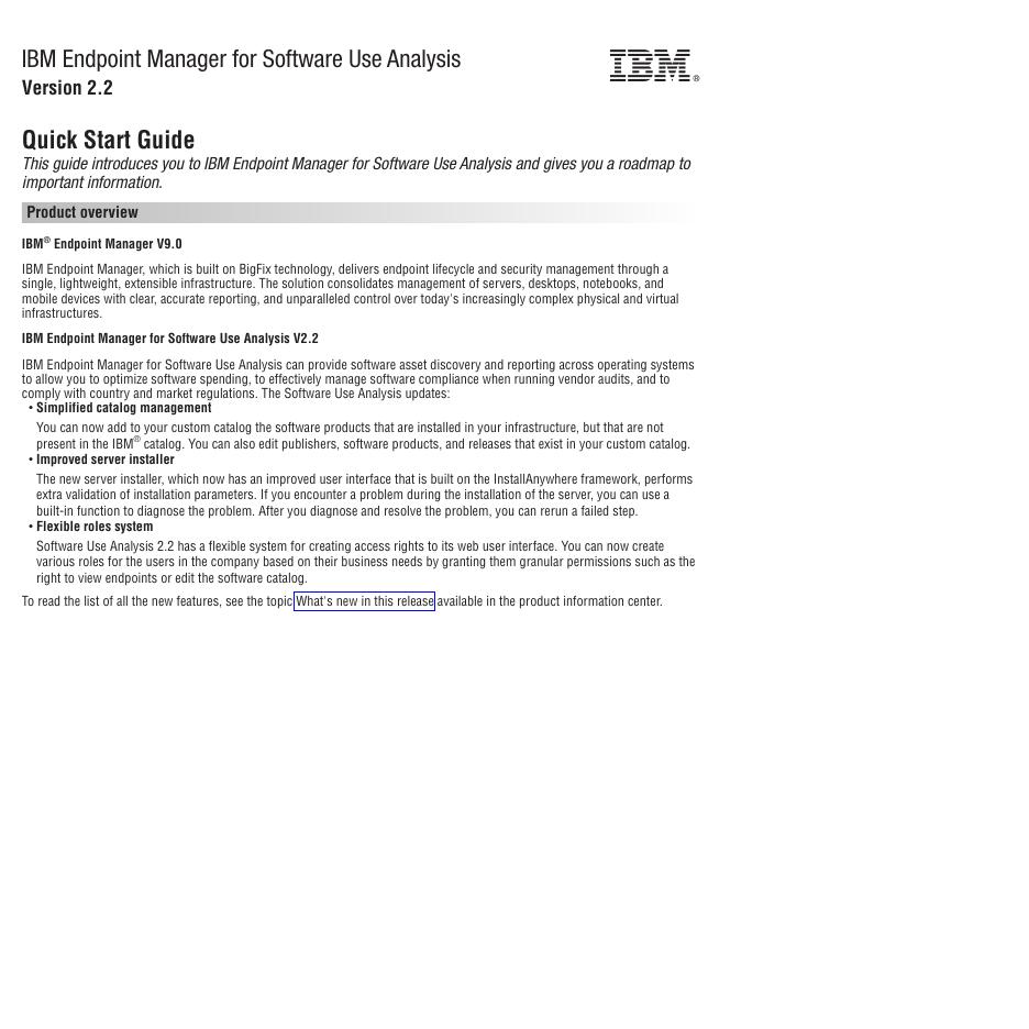 IBM Endpoint Manager for Software Use Analysis V2.2 快速<em>入门</em>指南 海报