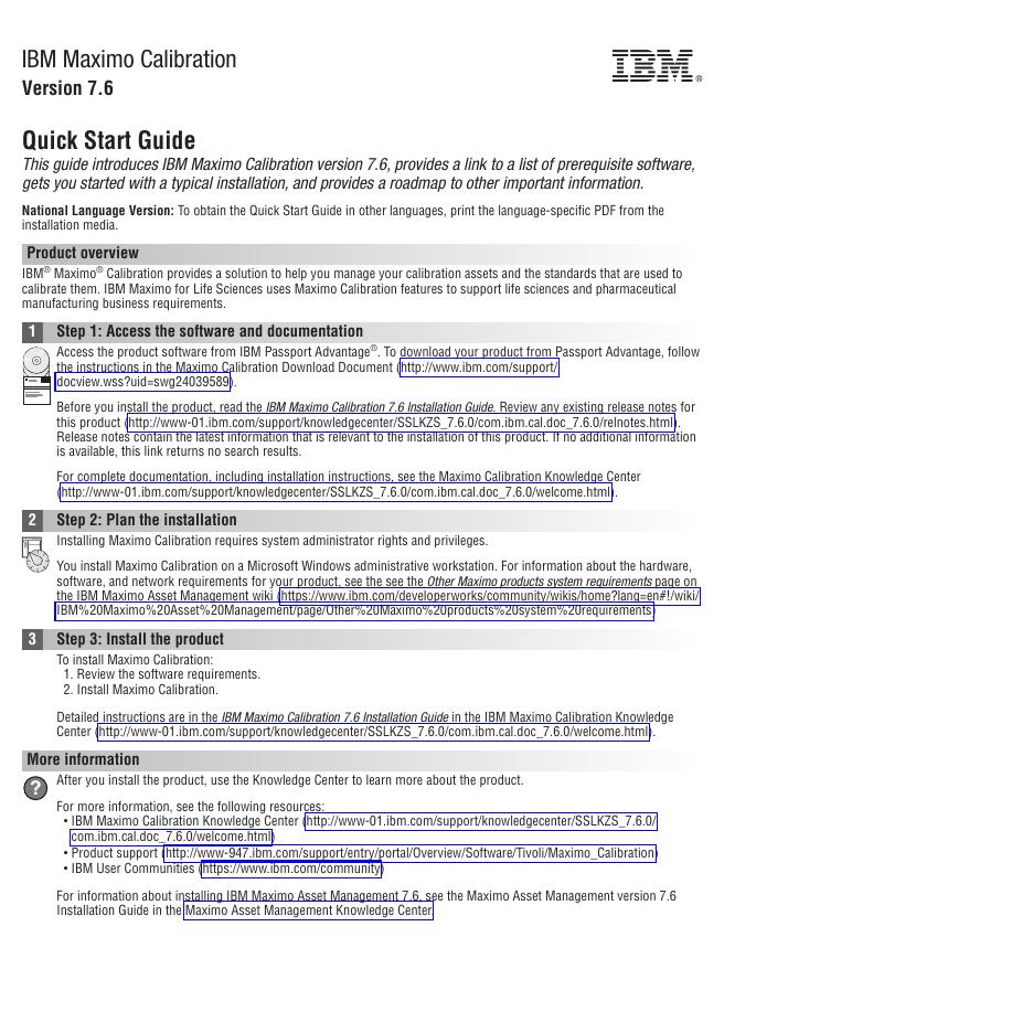 IBM Maximo Calibration 7.6快速<em>入门</em>指南 海报