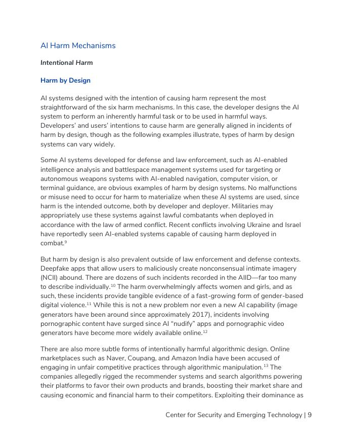 CSET：2025年人工智能伤害的机制：从人工智能事件中吸取的教训报告（英文版）_第10页