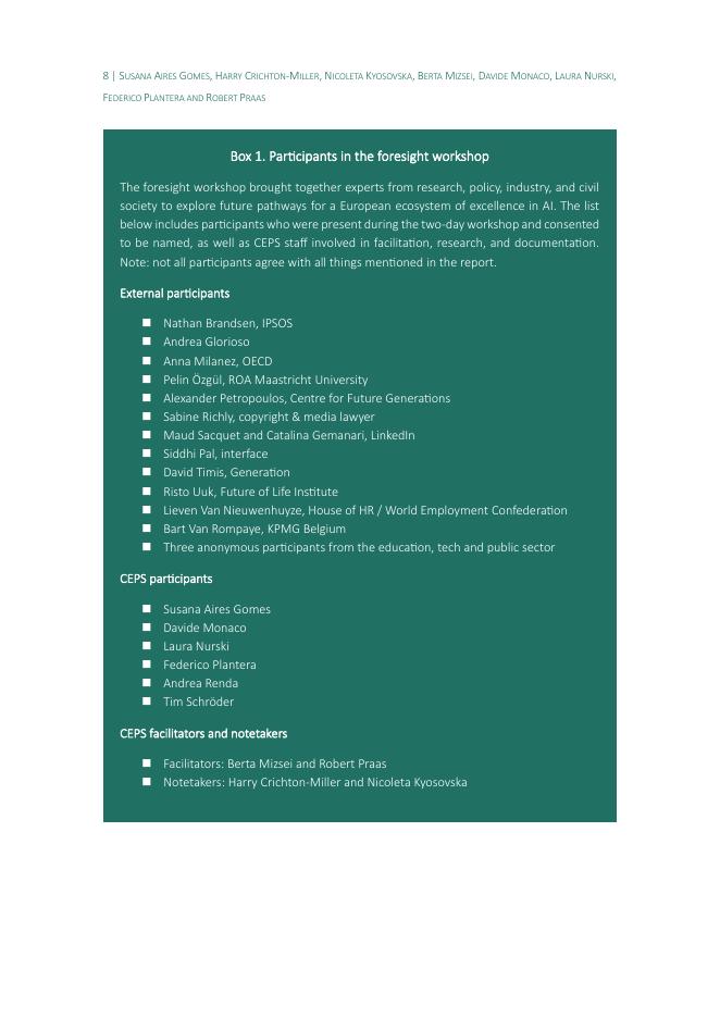 欧洲政策研究中心（CEPS）：2025年构建欧洲卓越人工智能生态系统：前瞻报告（英文版）_第10页