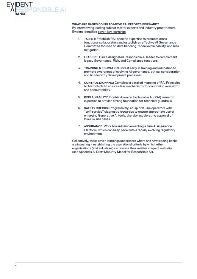 Evident：2025年银行业负责任人工智能部署的新兴最佳实践研究报告（英文版）_第7页
