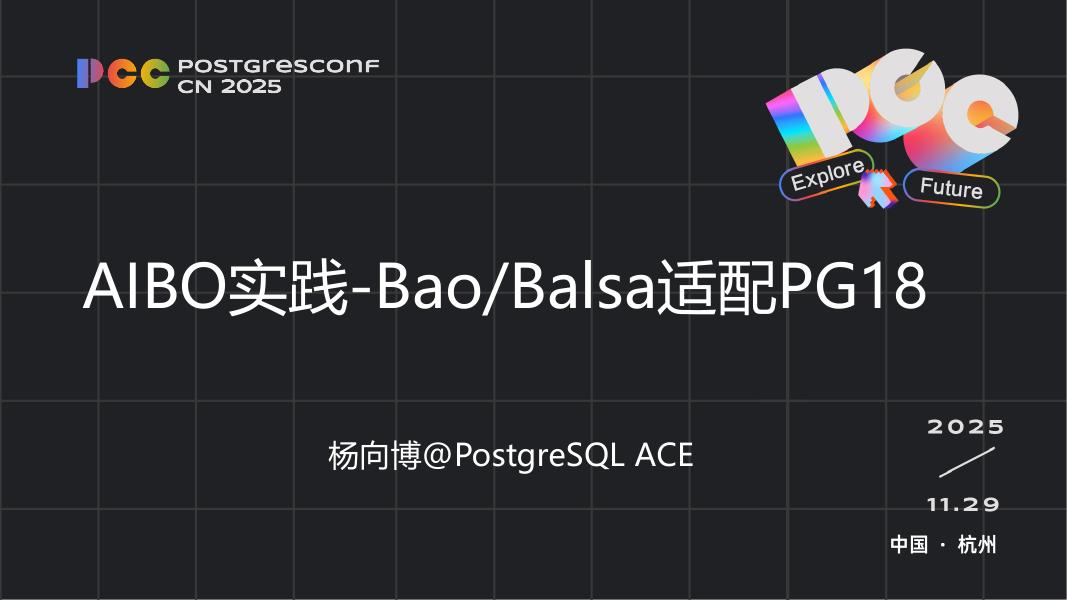杨向博：AIBO实践-BaoBalsa适配PG18
