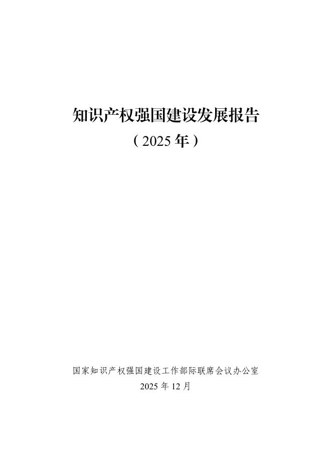 国家知识产权局：知识产权强国建设发展报告（2025年）海报