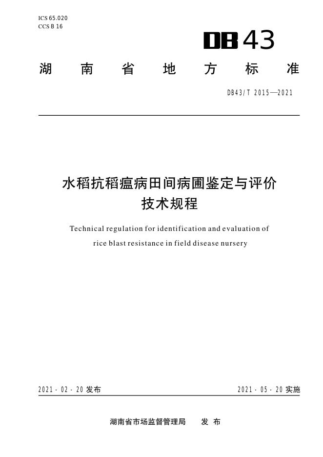 DB43/T 2015-2021 标准预览