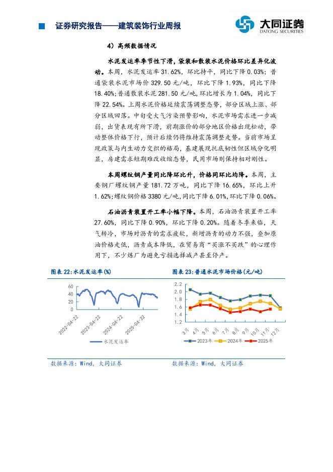 大同证券：建筑装饰行业周报：多市场分化运行，聚焦央国企与新质生产力主线_第9页
