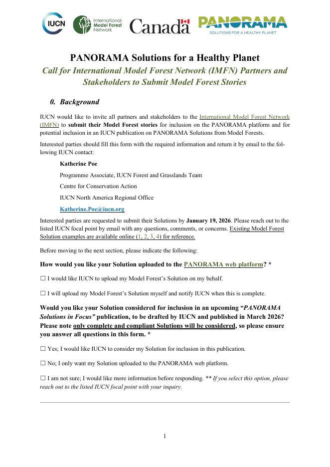 世界自然保护联盟IUCN：2025年IMFN提交的全景解决方案模板报告（英文版）