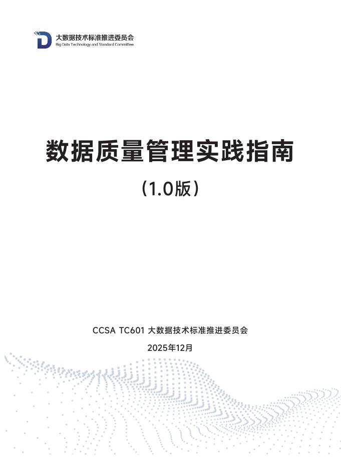 大数据技术标准推进委员会：2025年数据质量管理实践指南1.0