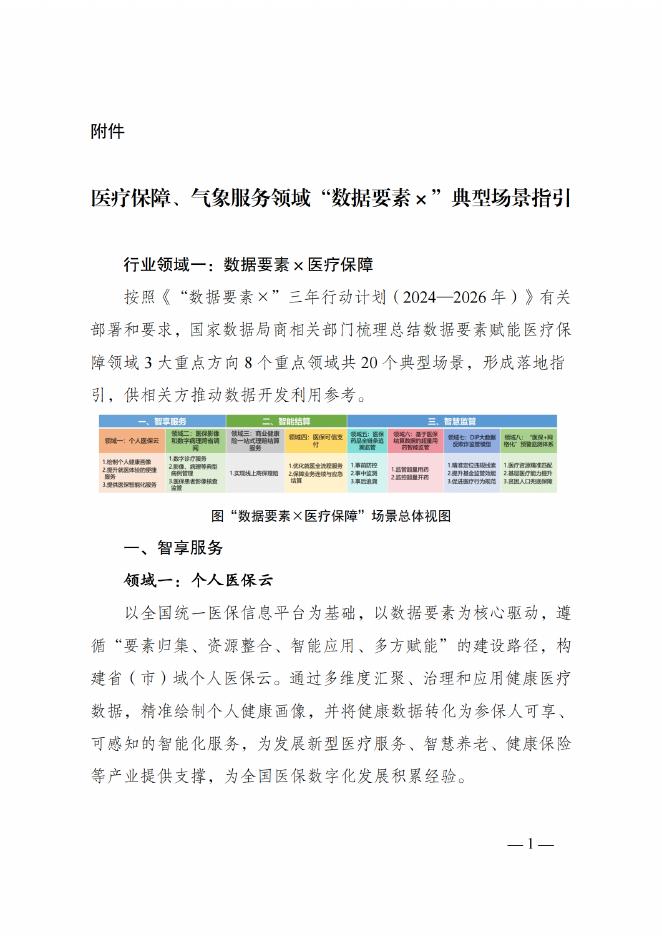 医疗保障领域“数据要素×”典型场景指引