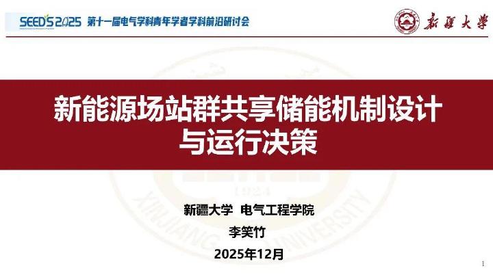 新疆大学：2025年新能源场站群共享储能机制设计与运行决策报告