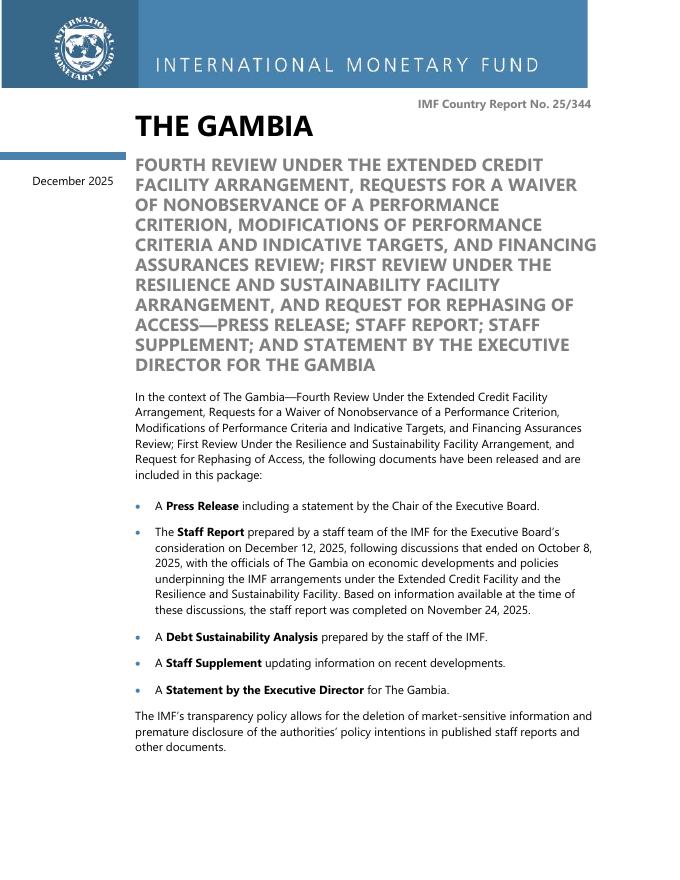 国际货币基金组织：2025年冈比亚：扩大信贷安排下的第四次审查报告（英文版）
