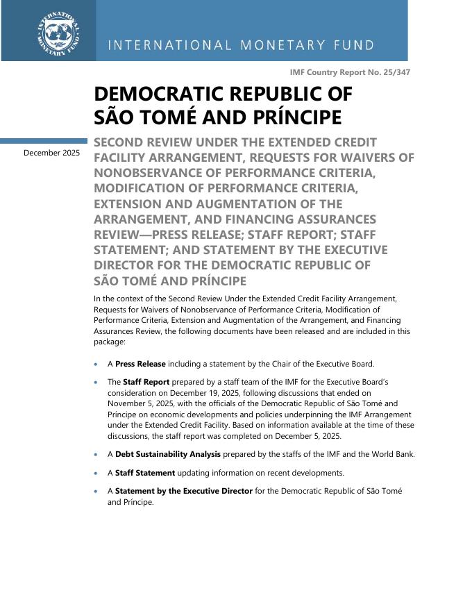 国际货币基金组织：2025年圣多美和普林西比共和国：在延长信贷安排下进行的第二次审查报告（英文版）