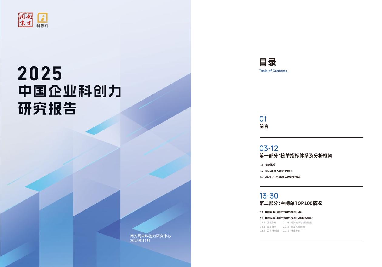 南方周末：中国企业科创力研究报告（2025）