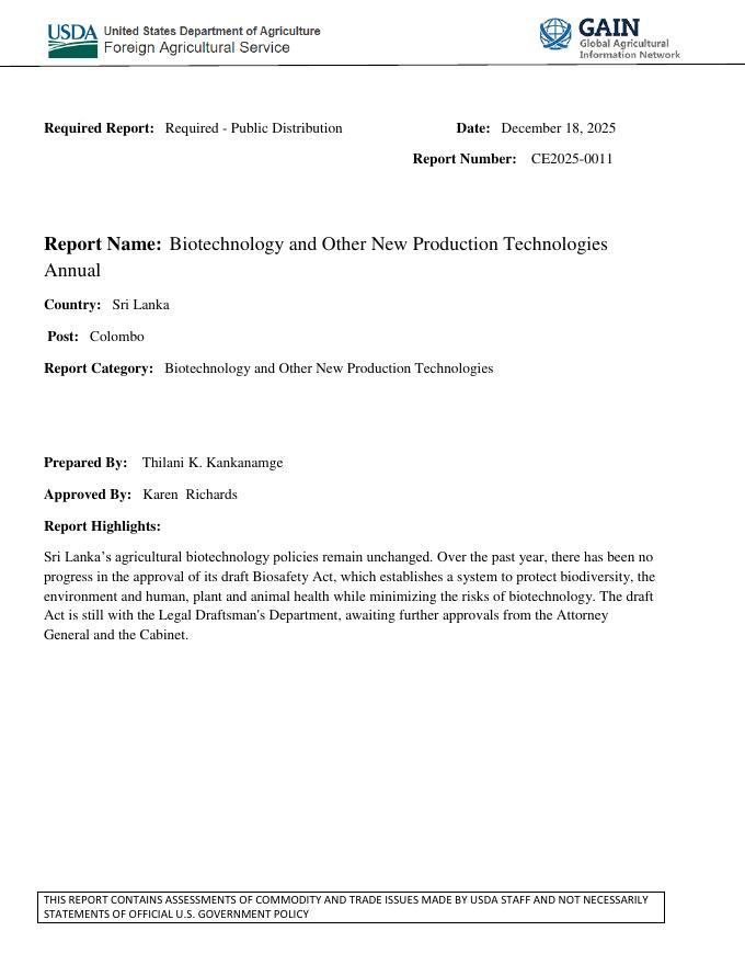 美国农业部（USDA）：2025年德国生物技术及其他新型生产技术年度报告（英文版）