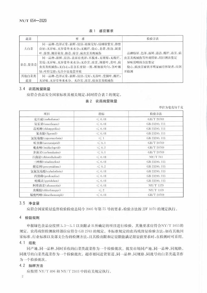NY/T 654-2020 标准预览